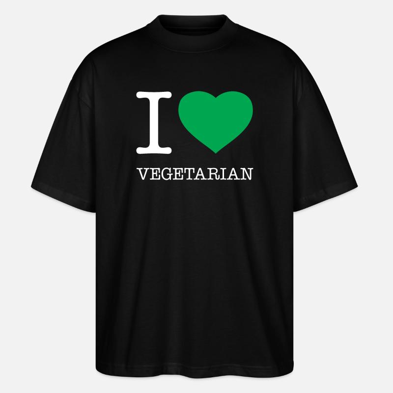 J’ADORE LE VÉGÉTARISME - T-shirt bio Blaster 2.0 coupe oversize Stanley/Stella Unisexe - noir
