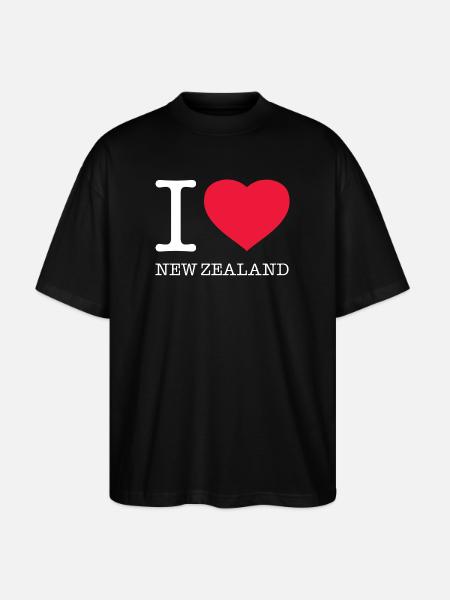J’AIME LA NOUVELLE-ZÉLANDE Neuseeland - T-shirt bio Blaster 2.0 coupe oversize Stanley/Stella Unisexe - noir