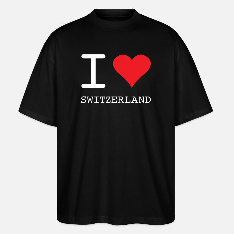 J’AIME LA SUISSE Schweiz - T-shirt bio Blaster 2.0 coupe oversize Stanley/Stella Unisexe - noir