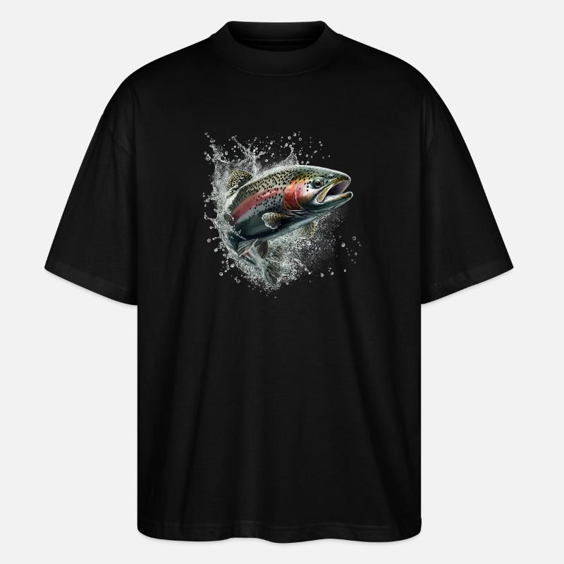 Forelle - Stanley/Stella Oversized Unisex Bio T-Shirt Blaster 2.0 - Schwarz