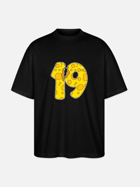 19 Year Old Funny Cheese - Stanley/Stella Oversized Unisex Organic T-shirt Blaster 2.0 - black