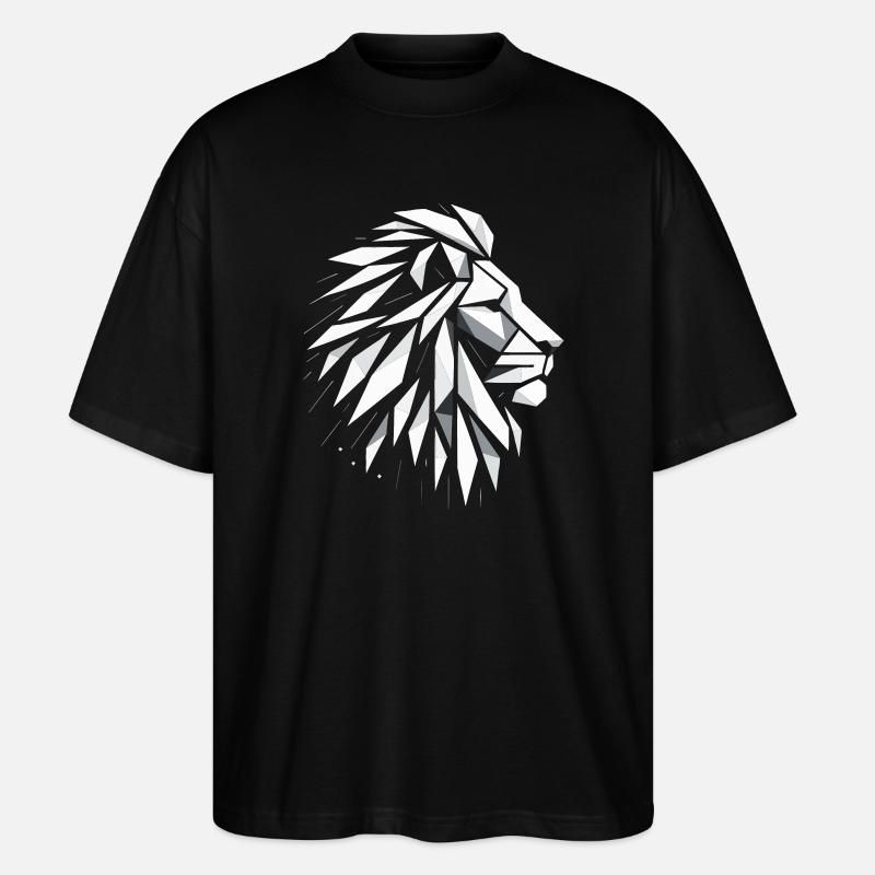 Löwenkopf Polygonkunst - Stanley/Stella Oversized Unisex Bio T-Shirt Blaster 2.0 - Schwarz