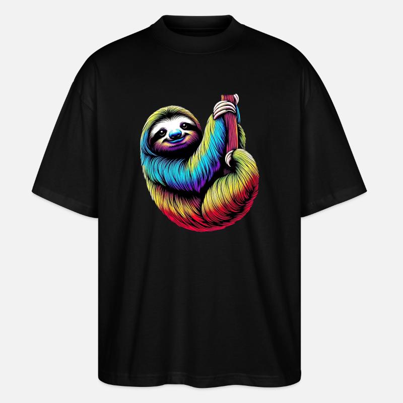 Faultier - Stanley/Stella Oversized Unisex Bio T-Shirt Blaster 2.0 - Schwarz