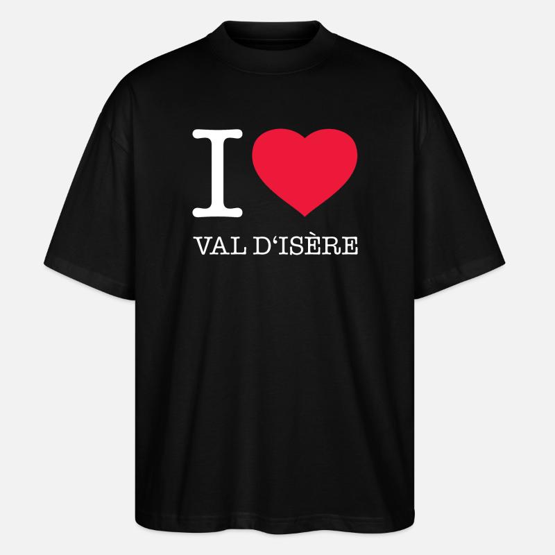 J’ADORE VAL D’ISÈRE - T-shirt bio Blaster 2.0 coupe oversize Stanley/Stella Unisexe - noir