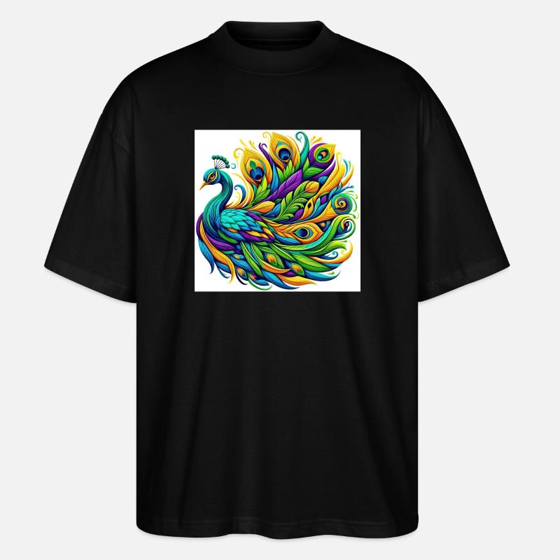 Pfau - Stanley/Stella Oversized Unisex Bio T-Shirt Blaster 2.0 - Schwarz