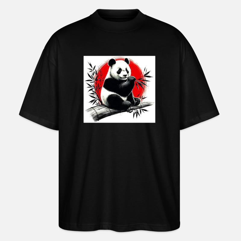 Panda - Stanley/Stella Oversized Unisex Bio T-Shirt Blaster 2.0 - Schwarz