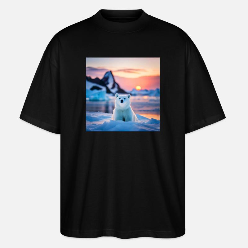 Puuh auf der Eisscholle - Stanley/Stella Oversized Unisex Bio T-Shirt Blaster 2.0 - Schwarz
