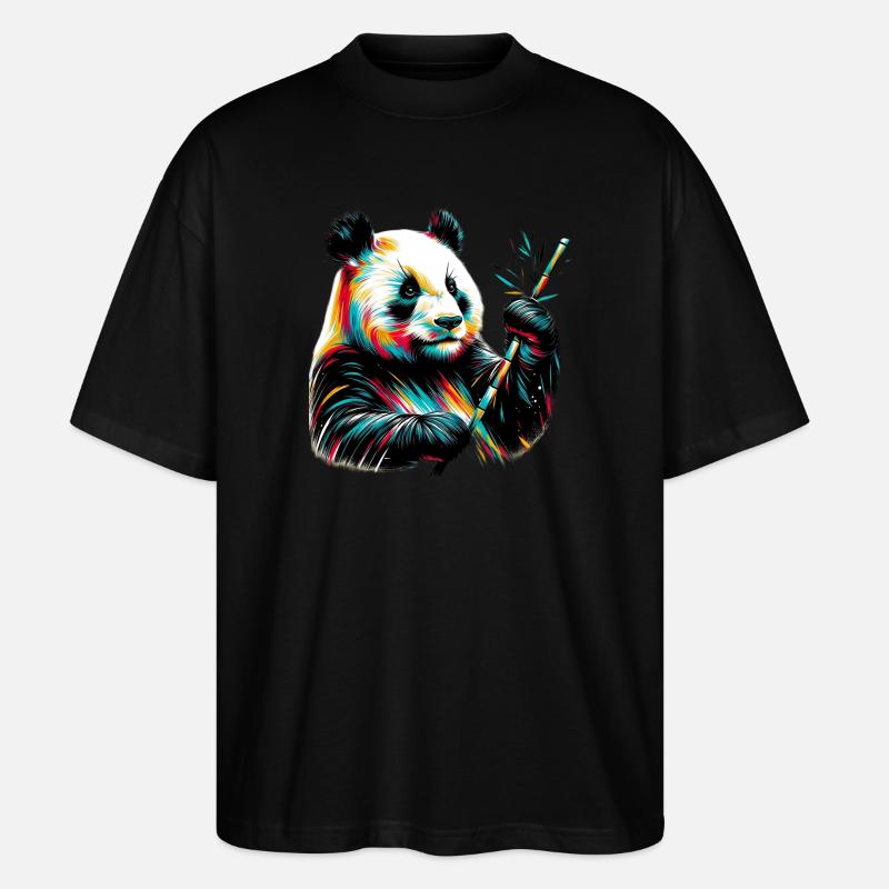 Panda - Stanley/Stella Oversized Unisex Organic T-shirt Blaster 2.0 - black