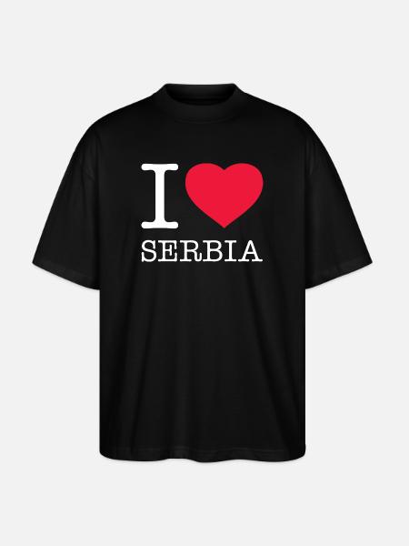 J’AIME LA SERBIE Serbien - T-shirt bio Blaster 2.0 coupe oversize Stanley/Stella Unisexe - noir