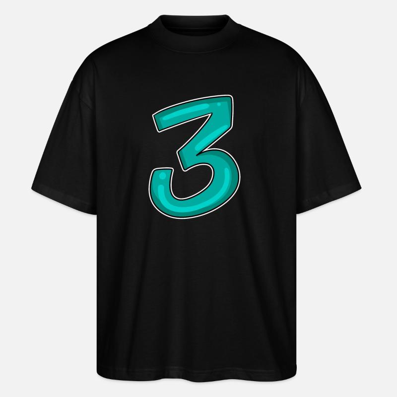 3 - Three - Third - Stanley/Stella Oversized Unisex Organic T-shirt Blaster 2.0 - black