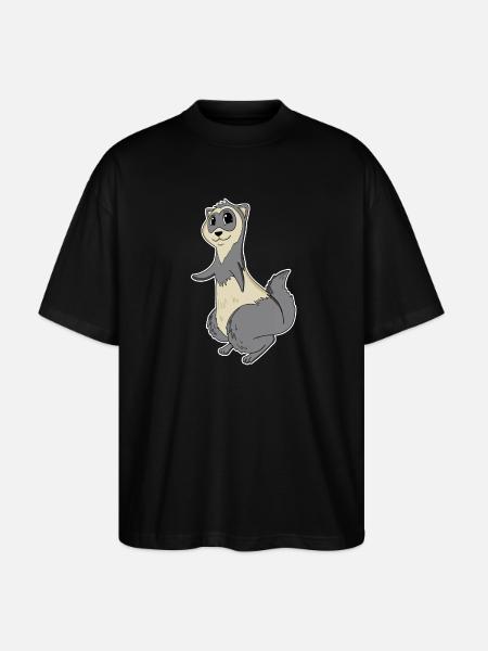 Ferret Animal Motif - Stanley/Stella Oversized Unisex Organic T-shirt Blaster 2.0 - black