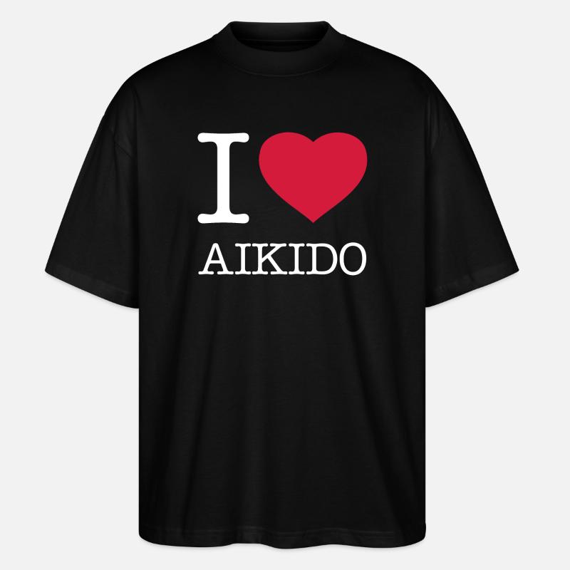 I LOVE AIKIDO - Stanley/Stella Oversized Unisex Bio T-Shirt Blaster 2.0 - Schwarz