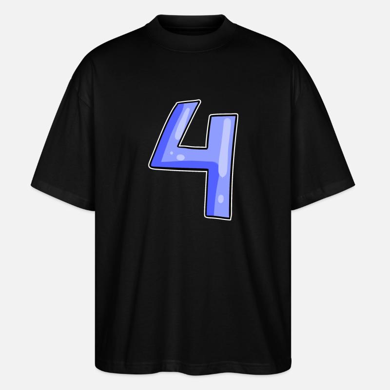 4 - Vier - Stanley/Stella Oversized Unisex Bio T-Shirt Blaster 2.0 - Schwarz