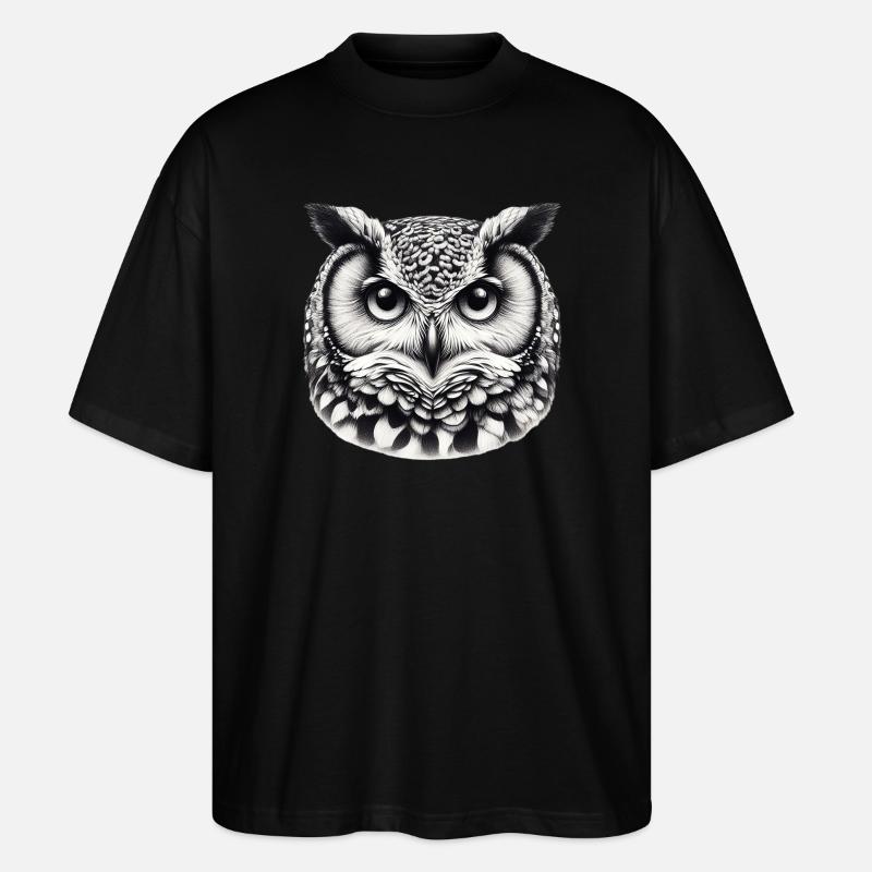 Eule - Stanley/Stella Oversized Unisex Bio T-Shirt Blaster 2.0 - Schwarz