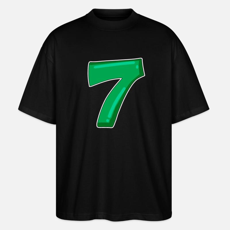 Zahl 7 Nummer - Stanley/Stella Oversized Unisex Bio T-Shirt Blaster 2.0 - Schwarz