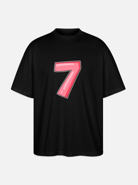 Number Seven - Number 7 Number - Stanley/Stella Oversized Unisex Organic T-shirt Blaster 2.0 - black