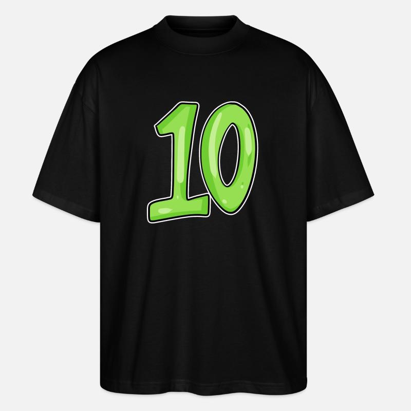 Ten 10 Number Number - Stanley/Stella Oversized Unisex Organic T-shirt Blaster 2.0 - black