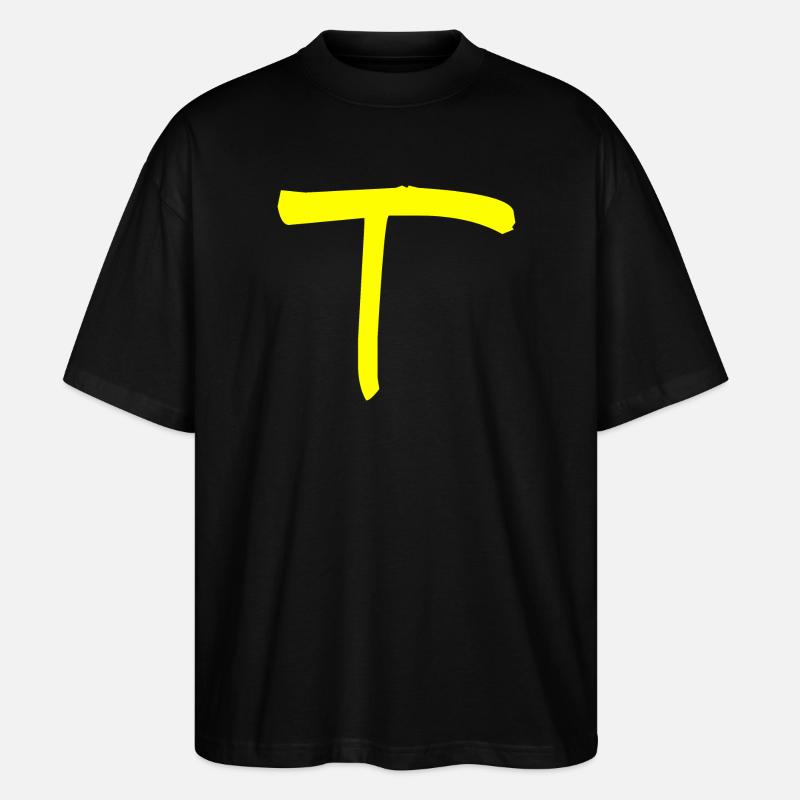 Buchstabe T - Stanley/Stella Oversized Unisex Bio T-Shirt Blaster 2.0 - Schwarz