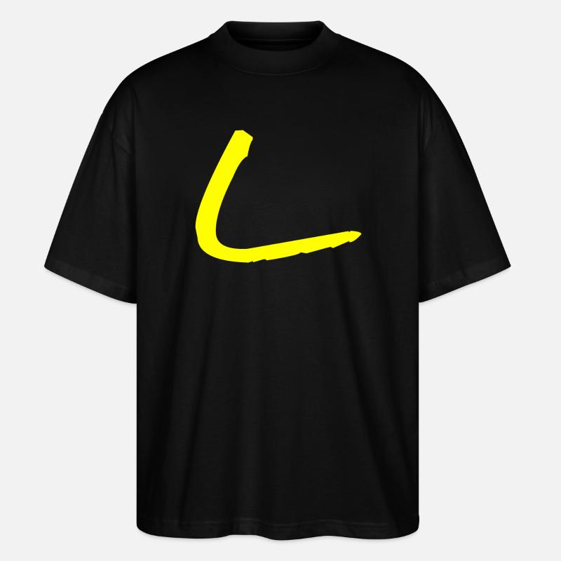 Buchstabe L - Stanley/Stella Oversized Unisex Bio T-Shirt Blaster 2.0 - Schwarz