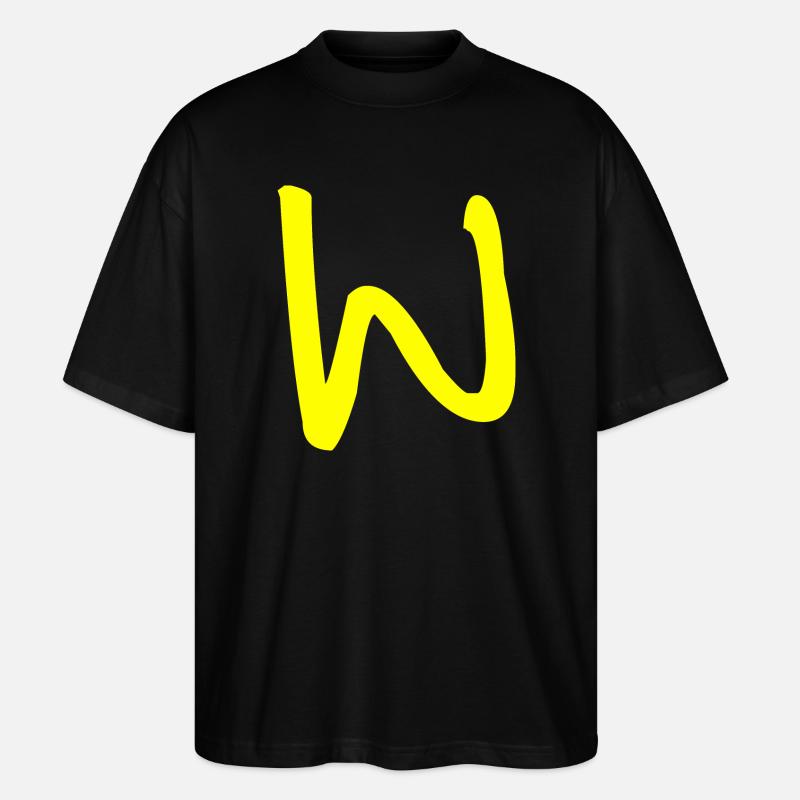 Buchstabe W - Stanley/Stella Oversized Unisex Bio T-Shirt Blaster 2.0 - Schwarz