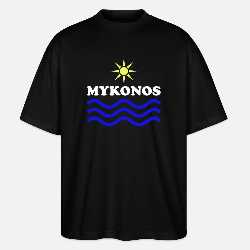 MYKONOS-GRÈCE Eau Solaire - T-shirt bio Blaster 2.0 coupe oversize Stanley/Stella Unisexe - noir