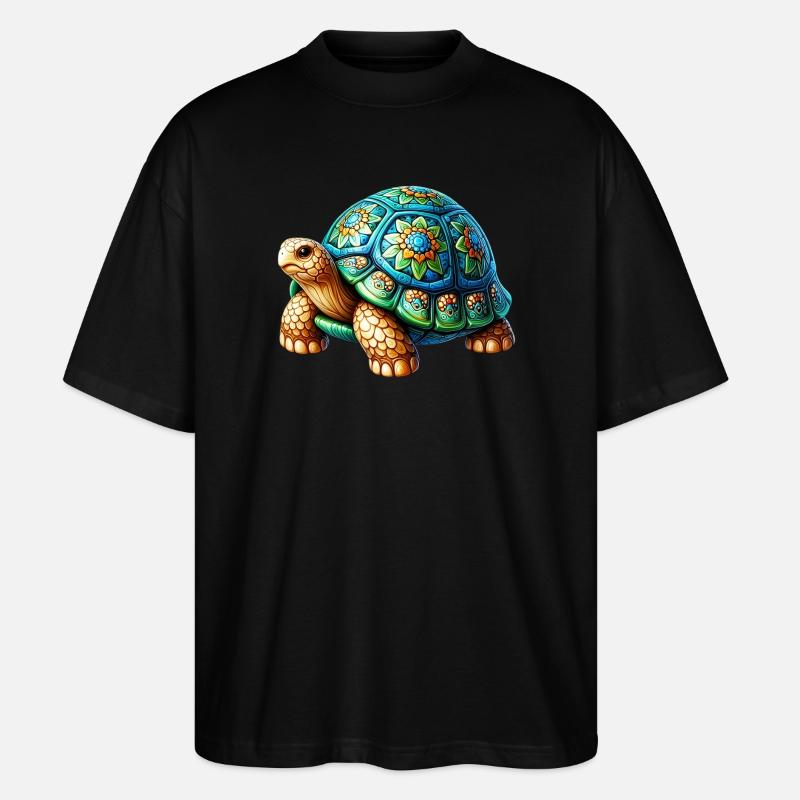 Turtle - Stanley/Stella Oversized Unisex Organic T-shirt Blaster 2.0 - black