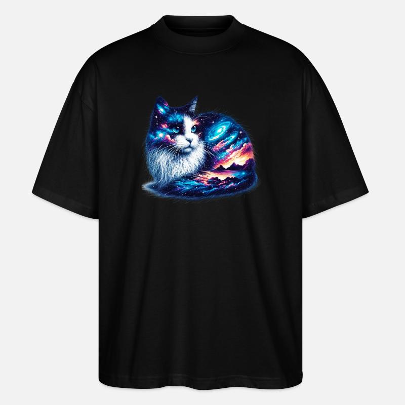 Katze - Stanley/Stella Oversized Unisex Bio T-Shirt Blaster 2.0 - Schwarz