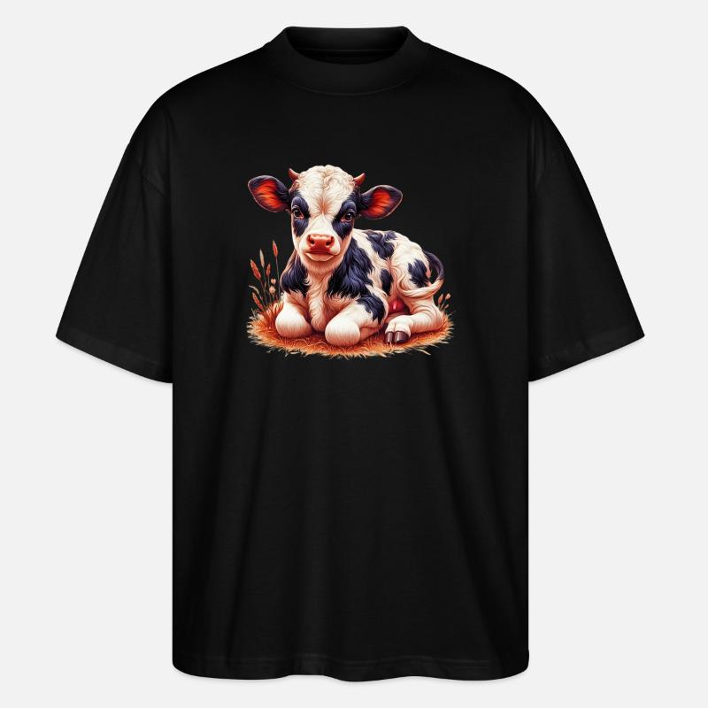Kuh - Stanley/Stella Oversized Unisex Bio T-Shirt Blaster 2.0 - Schwarz