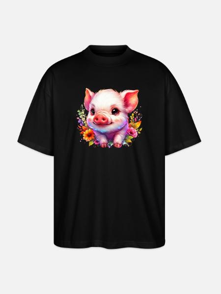 Piglet piglet - Stanley/Stella Oversized Unisex Organic T-shirt Blaster 2.0 - black