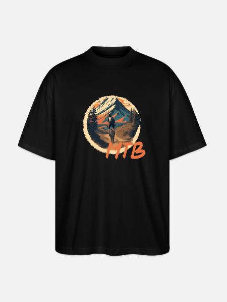 Mountainbike - Stanley/Stella Oversized Unisex Bio T-Shirt Blaster 2.0 - Schwarz