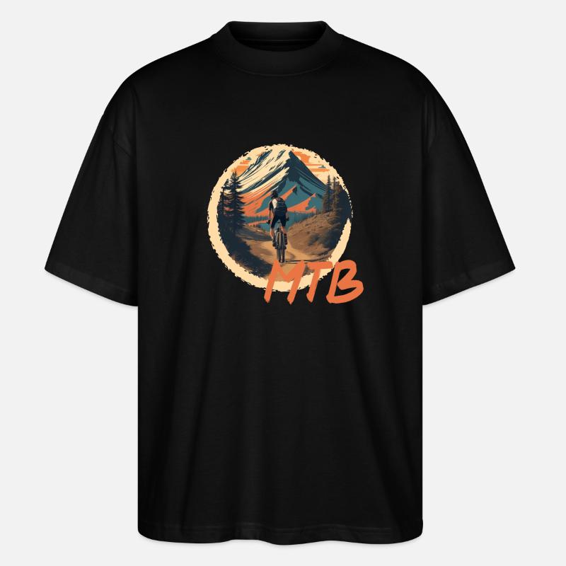 Mountainbike - Stanley/Stella Oversized Unisex Bio T-Shirt Blaster 2.0 - Schwarz