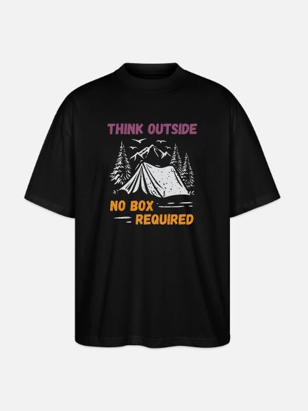 Camping, Hiking, Forest - Think Outside - Stanley/Stella Oversized Unisex Organic T-shirt Blaster 2.0 - black