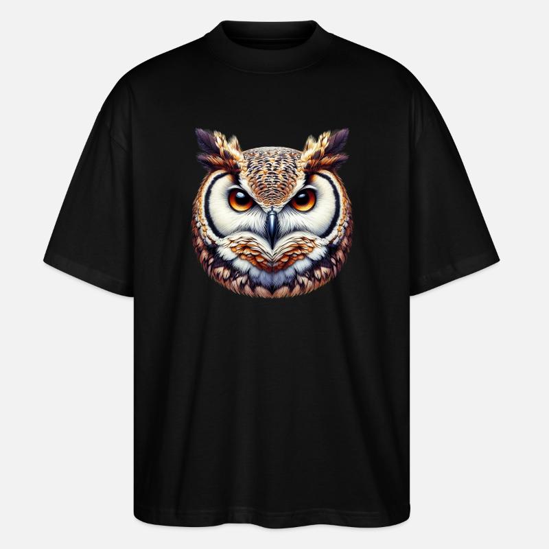 Owl - Stanley/Stella Oversized Unisex Organic T-shirt Blaster 2.0 - black