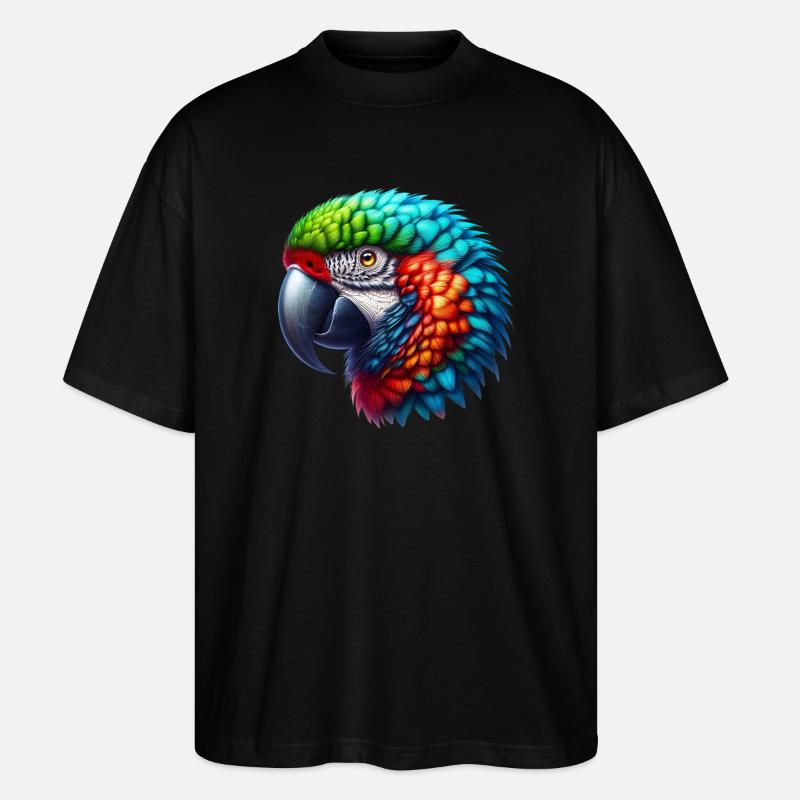 Papagei - Stanley/Stella Oversized Unisex Bio T-Shirt Blaster 2.0 - Schwarz