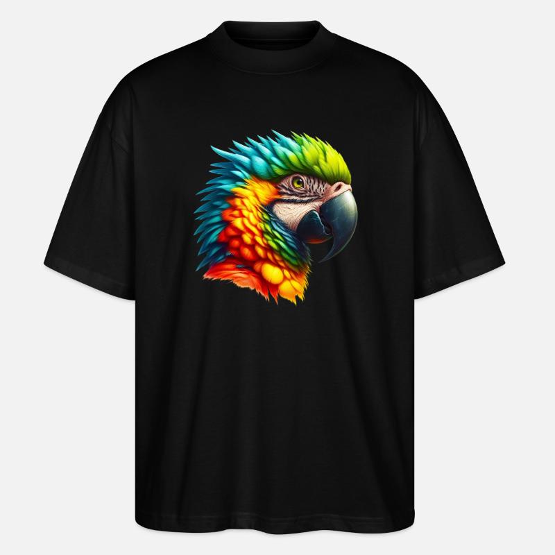Papagei - Stanley/Stella Oversized Unisex Bio T-Shirt Blaster 2.0 - Schwarz