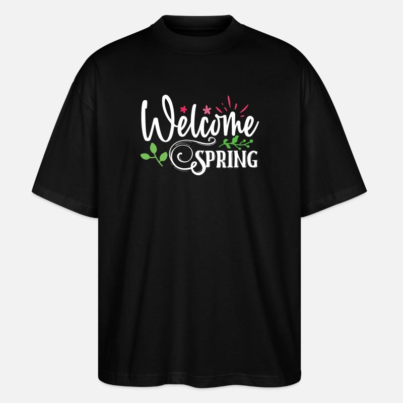 Willkommen Frühling - Stanley/Stella Oversized Unisex Bio T-Shirt Blaster 2.0 - Schwarz