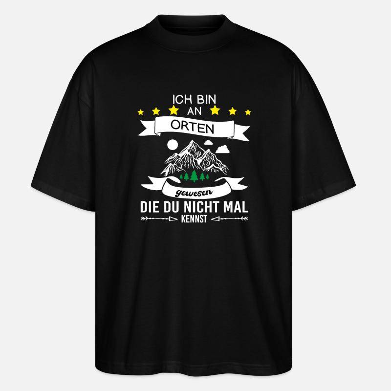 Wandern Berge Wanderer - Stanley/Stella Oversized Unisex Bio T-Shirt Blaster 2.0 - Schwarz