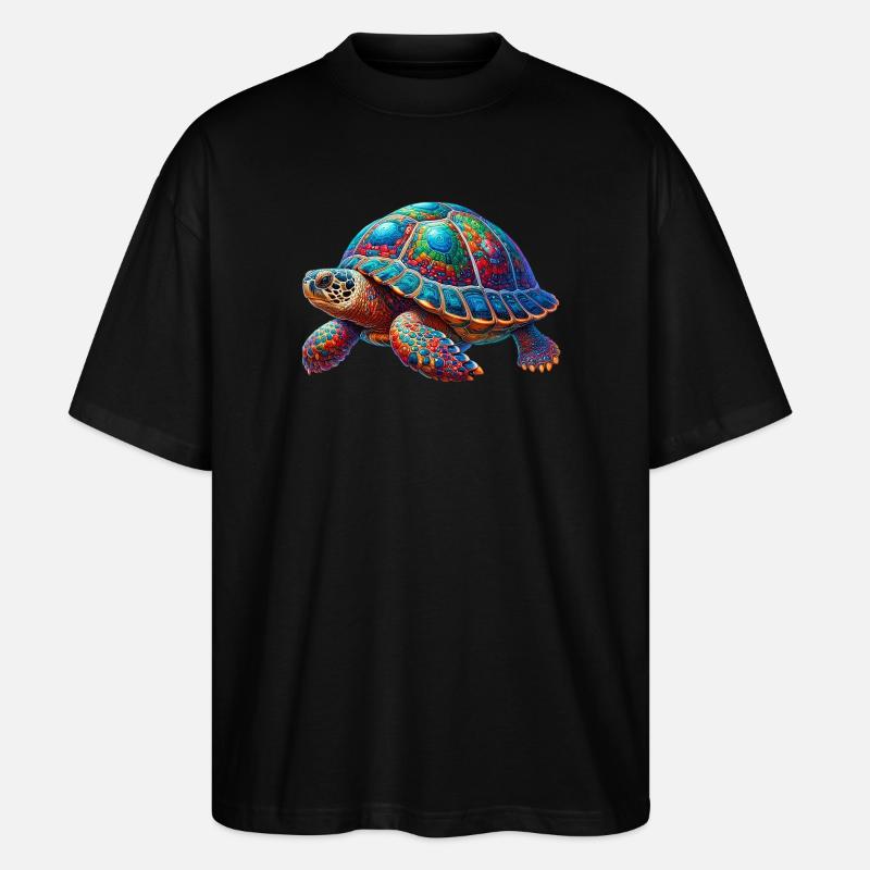 Turtle - Stanley/Stella Oversized Unisex Organic T-shirt Blaster 2.0 - black