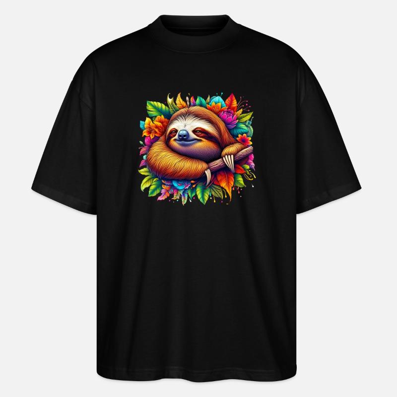 Faultier - Stanley/Stella Oversized Unisex Bio T-Shirt Blaster 2.0 - Schwarz