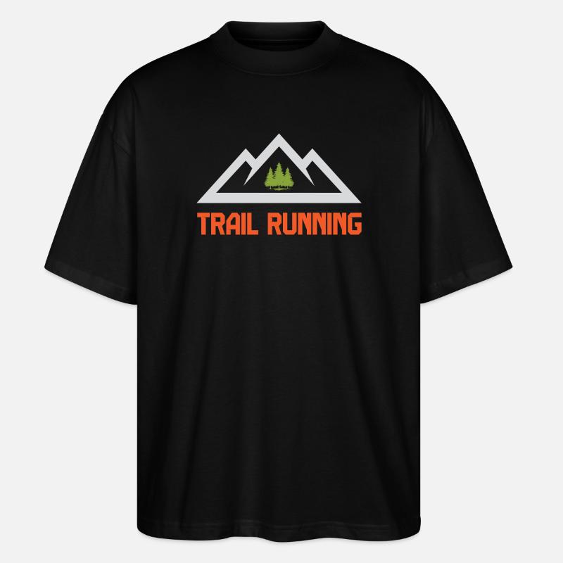 Trailrunning (Trailrunning) - Stanley/Stella Oversized Unisex Bio T-Shirt Blaster 2.0 - Schwarz