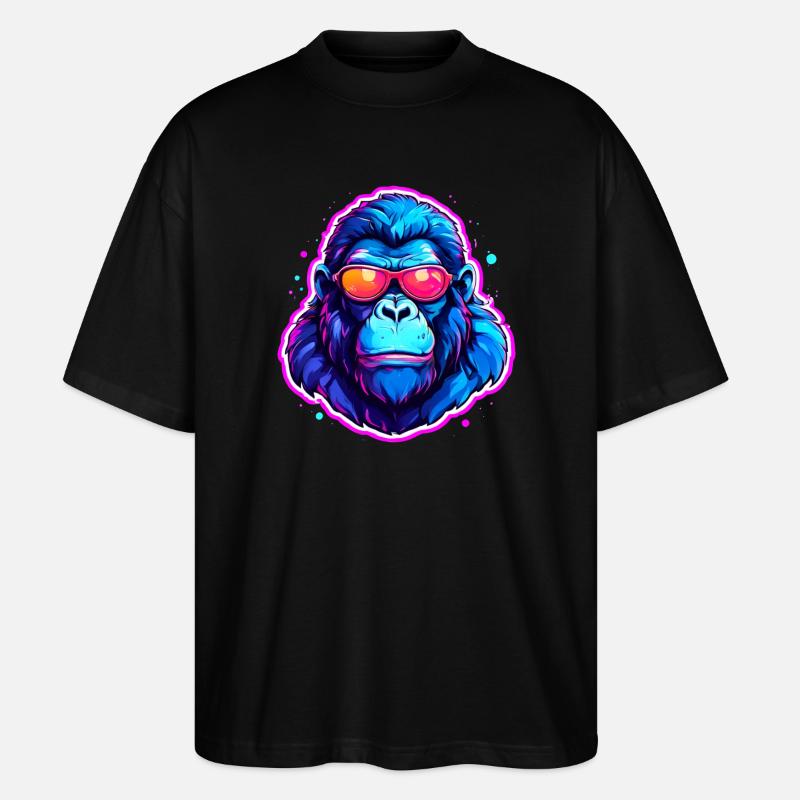 Ein cooler Gorilla mit Sonnenbrille - Stanley/Stella Oversized Unisex Bio T-Shirt Blaster 2.0 - Schwarz