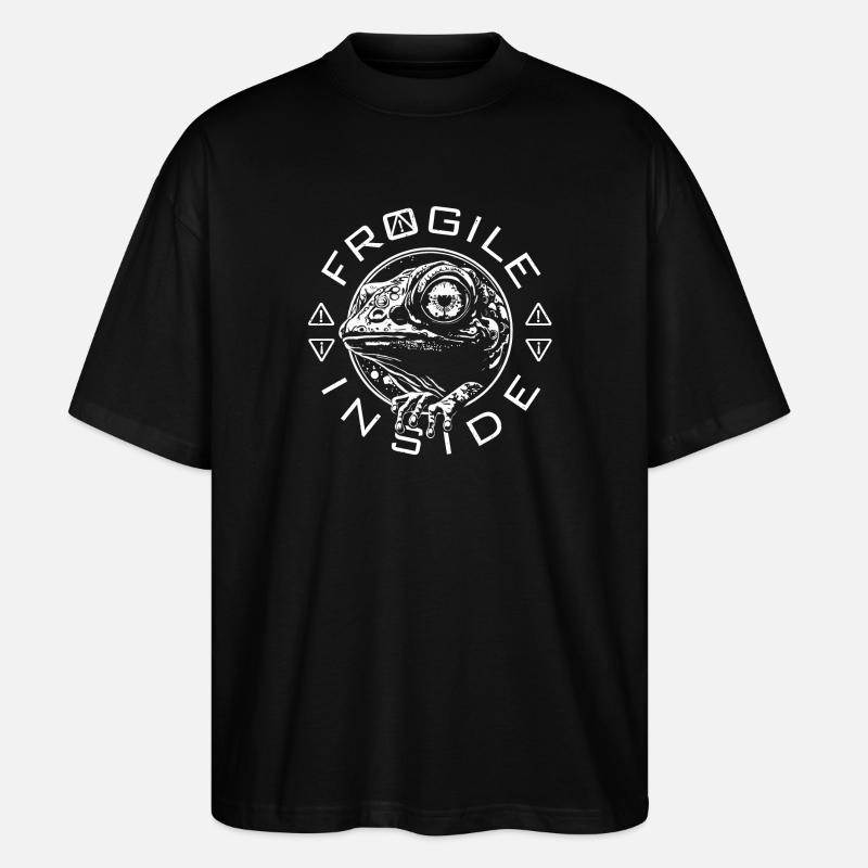 Frogile Inside - Stanley/Stella Oversized Unisex Bio T-Shirt Blaster 2.0 - Schwarz