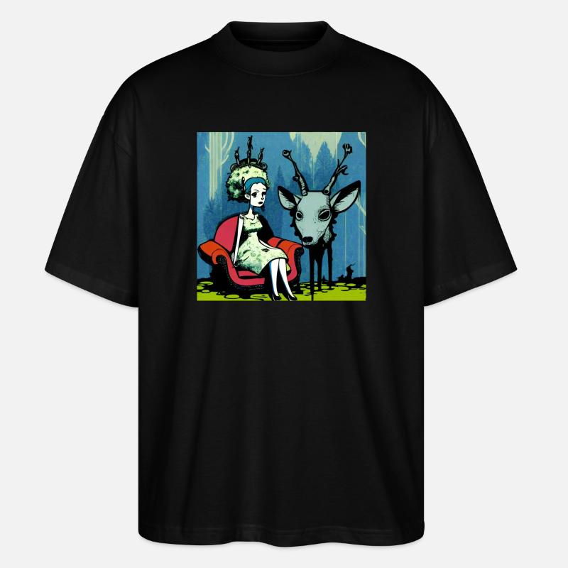 Psychedelischer Hirsch 01 - Stanley/Stella Oversized Unisex Bio T-Shirt Blaster 2.0 - Schwarz