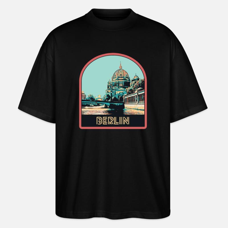 Illustration Historische Mitte Berlins - Stanley/Stella Oversized Unisex Bio T-Shirt Blaster 2.0 - Schwarz