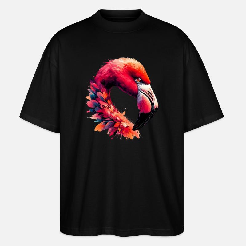 Flamingo - Stanley/Stella Oversized Unisex Bio T-Shirt Blaster 2.0 - Schwarz