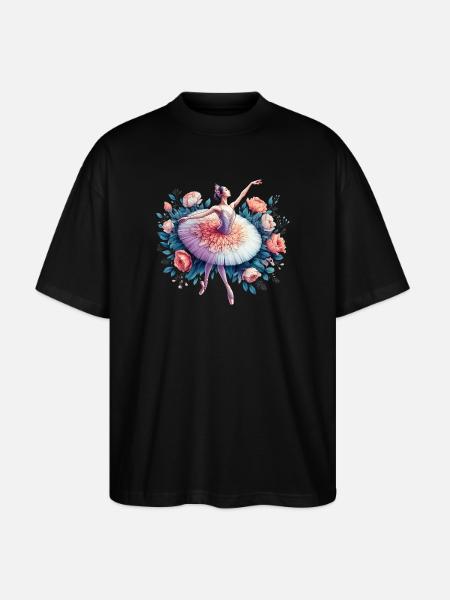 Ballet dancer with tutu - Stanley/Stella Oversized Unisex Organic T-shirt Blaster 2.0 - black