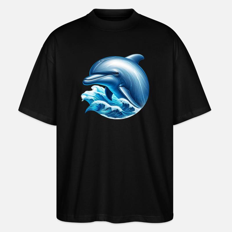 Dolphin - Stanley/Stella Oversized Unisex Organic T-shirt Blaster 2.0 - black