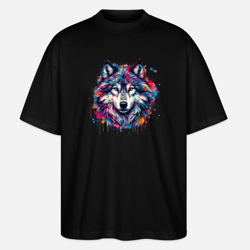 Loup - T-shirt bio Blaster 2.0 coupe oversize Stanley/Stella Unisexe - noir