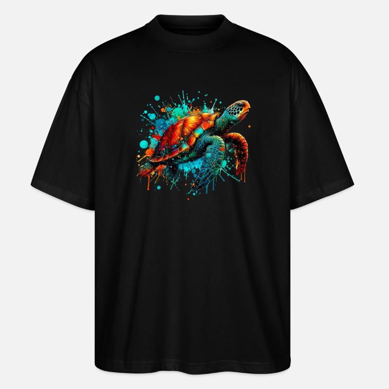 Turtle - Stanley/Stella Oversized Unisex Organic T-shirt Blaster 2.0 - black