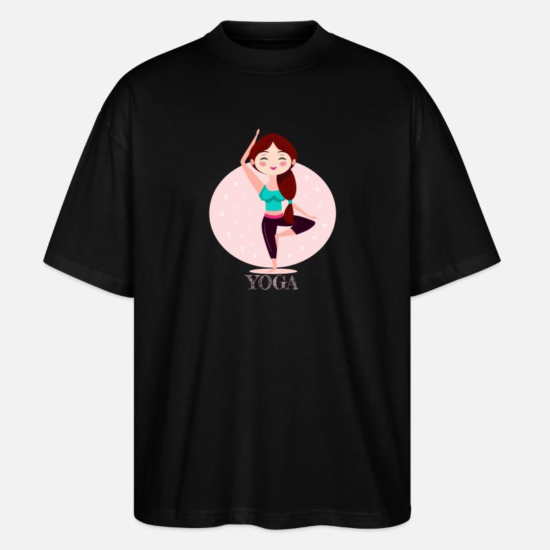 Yoga-Mädchen - Stanley/Stella Oversized Unisex Bio T-Shirt Blaster 2.0 - Schwarz